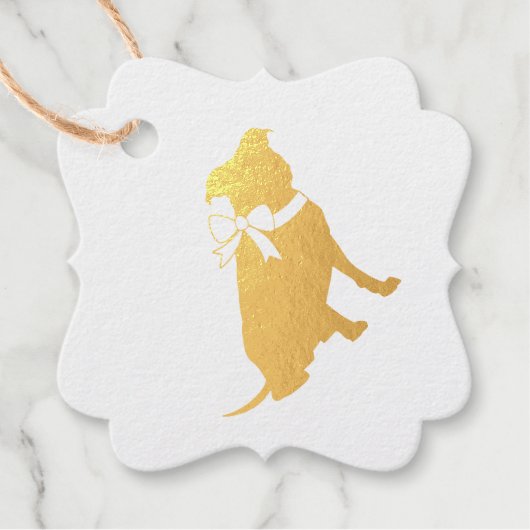 Pink Pit Bull Dog Babydusche Geschenkanhänger (Vorderseite)