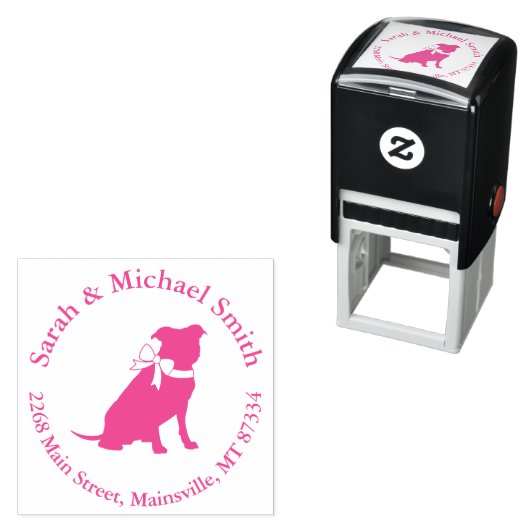 Pink Pit Bull Dog Babydusche Permastempel (Beispiel)