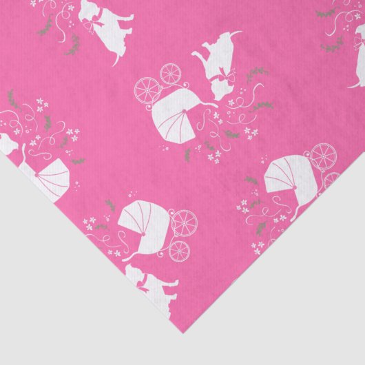 Pink Pit Bull Dog Babydusche Seidenpapier (Detail)