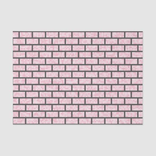 Pink Pixel Computerspiel Look Bricks Muster Seidenpapier (Vorderseite)