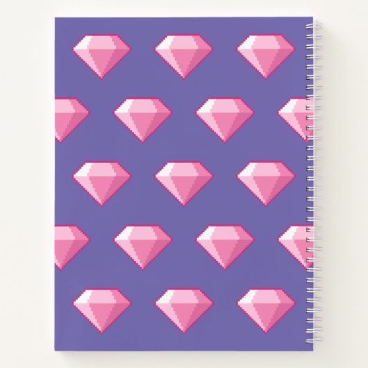 Pink Pixel Diamond Notizblock (Rückseite)