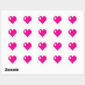 Pink Pixel Heart Aufkleber (Blatt)