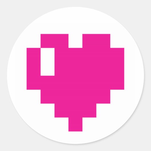 Pink Pixel Heart Aufkleber (Vorderseite)