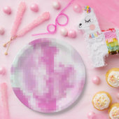 Pink-Pixel-Party-Platte Pappteller (Party)