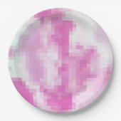 Pink-Pixel-Party-Platte Pappteller (Vorderseite)