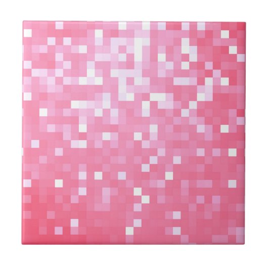 Pink Pixel Sparkle Fliese (Vorderseite)
