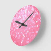 Pink Pixel Sparkle Runde Wanduhr (Winkel)