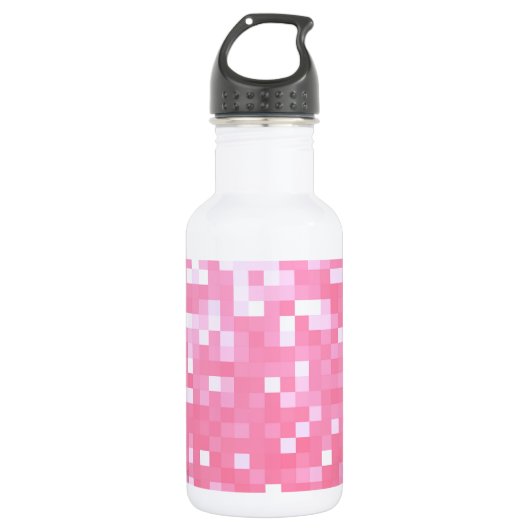 Pink Pixel Sparkle Trinkflasche (Vorderseite)