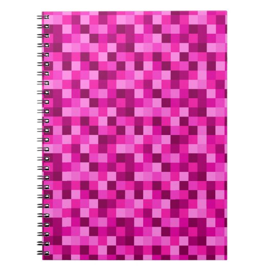 Pink Pixels Cover Notebook  Gamer Pattern Journal Notizblock (Vorderseite)