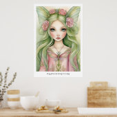 Pink Pixie Butterfly Fairy Poster (Küche)