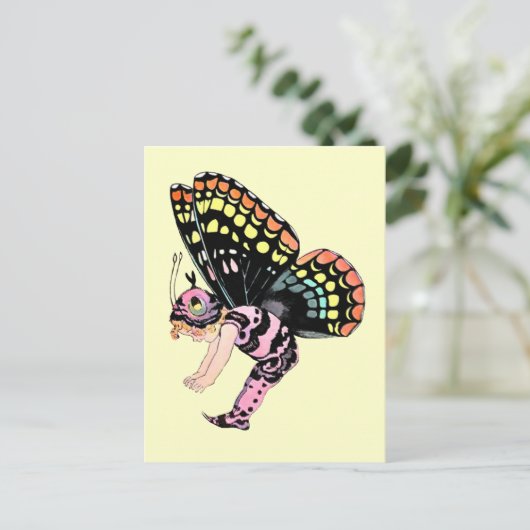 Pink Pixie Fairy Postkarte (Stehend Vorderseite)