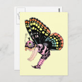 Pink Pixie Fairy Postkarte (Vorne/Hinten)