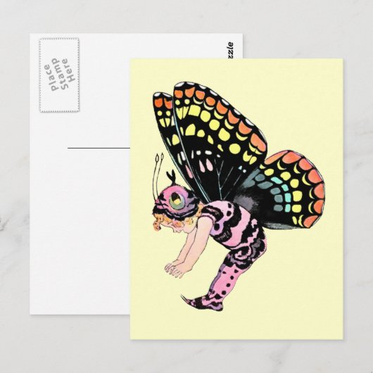 Pink Pixie Fairy Postkarte (Vorne/Hinten)