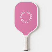 Pink PKBL Social Club Monogram Wappen Pickleball Schläger (Rückseite)