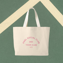 Pink PKBL Social Club Wappen Pickleball Jumbo Stoffbeutel