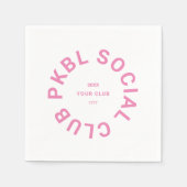 Pink PKBL Social Club Wappen Pickleball Serviette (Vorderseite)