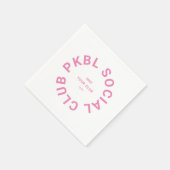 Pink PKBL Social Club Wappen Pickleball Serviette (Ecke)