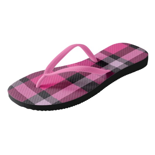 Pink Plaid Badesandalen (Schrägansicht)