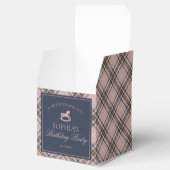 Pink Plaid Classic Rocking Horse Birthday Geschenkschachtel (Geöffnet)