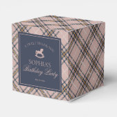 Pink Plaid Classic Rocking Horse Birthday Geschenkschachtel (Rückseite)