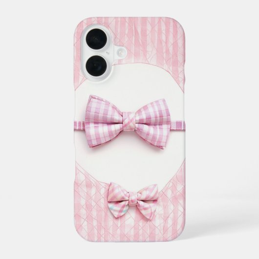 Pink Plaid - Cute Bow Tie Phone Case iPhone 16 Hülle (Rückseite)