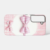 Pink Plaid - Cute Bow Tie Phone Case Samsung Galaxy Hülle (Rückseite (Horizontal))