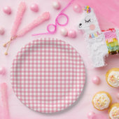 Pink Plaid Gingham Baby Shower Pappteller (Party)