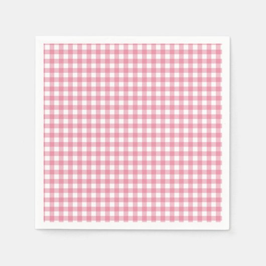Pink Plaid Gingham Baby Shower Serviette (Vorderseite)