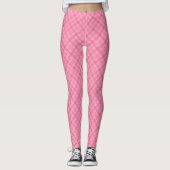 Pink plaid leggings displayed front view, worn  (Vorderseite)