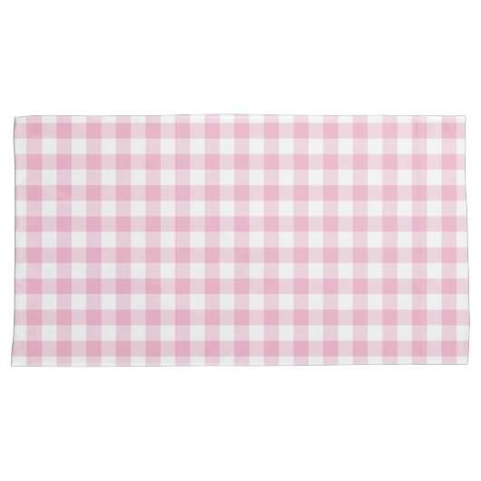 Pink Plaid Pattern Pair Of Pillowcases Kissenbezug (Vorderseite-Rechts)