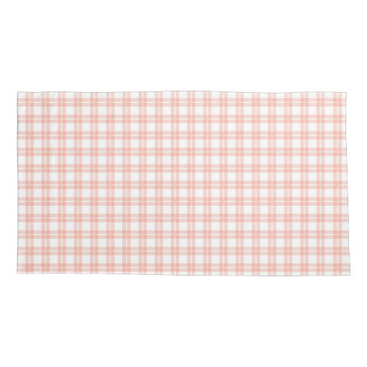 Pink Plaid Pattern Pillowcase Kissenbezug (Rückseite)