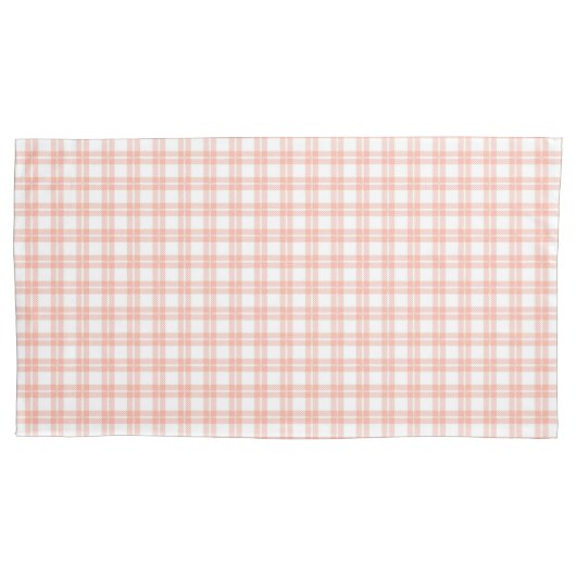 Pink Plaid Pattern Pillowcase Kissenbezug (Vorderseite)
