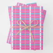 Pink Plaid Pop Geschenkpapier Set (Beispiel)