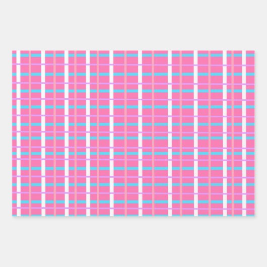 Pink Plaid Pop Geschenkpapier Set (Vorderseite)