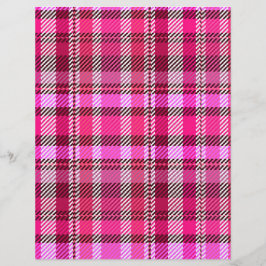 Pink Plaid Scrapbook Paper 2-Sided Page