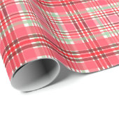 Pink Plaid Tartan Geschenkpapier (Rolleneckpunkt)