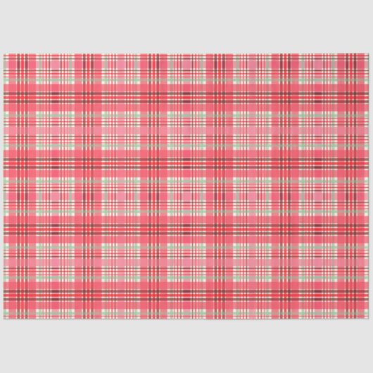 Pink Plaid Tartan Seidenpapier (Vorderseite)