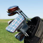 Pink Plaid with Modern Monogram Golf Headcover (In Situ)
