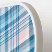 Pink Plaid with Modern Monogram Pickleball Schläger (Linke Seite)