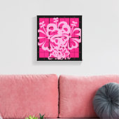 Pink Plaided Florah Design Leinwanddruck (Insitu (Wohnzimmer))