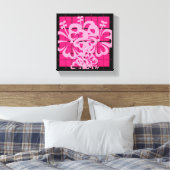 Pink Plaided Florah Design Leinwanddruck (Insitu (Schlafzimmer))