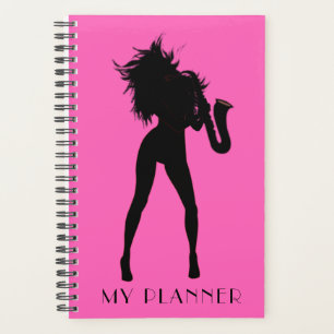 Pink Planner Jazz Musik Saxophone Spielerin Frau Planer