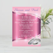 PINK PLATINUM-BAND-EINLADUNG EINLADUNG (Stehend Vorderseite)