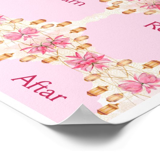 Pink-Platzkarten-Vorlagenposter Poster (Ecke)