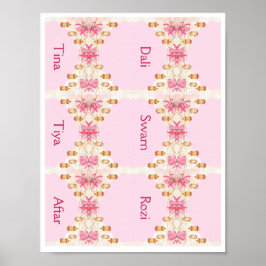 Pink-Platzkarten-Vorlagenposter Poster