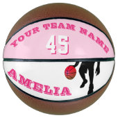 Pink Player Team Name Number Girl Basketball (Vorderseite)