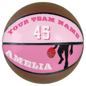 Pink Player Team Name Number Girl Basketball (Vorderseite)
