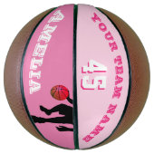 Pink Player Team Name Number Girl Basketball (Vertikal)
