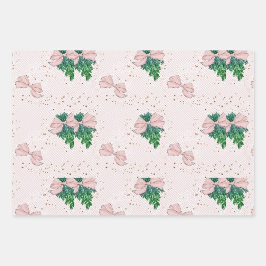 Pink Playful Girly Holiday Wrapping Paper Sheets Geschenkpapier Set (Vorderseite 2)