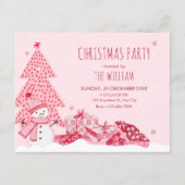Pink playful winter christmas einladung (Vorderseite)